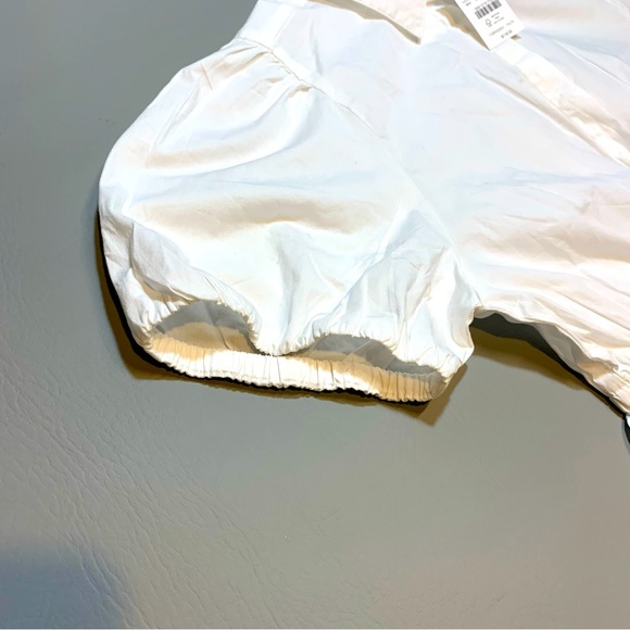 J. Crew Collared Puff Sleeve Shirt Dress White Cotton US 12 NWT - Picture 5 of 14